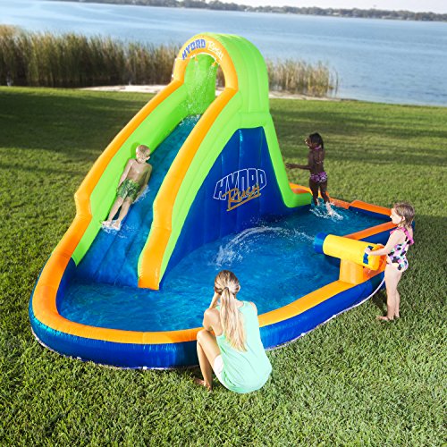 Blast Zone Hydro Rush - 19\'x11\' Inflatable Water Slide+Blower - Splash Area - Water Cannon - Climbing Wall