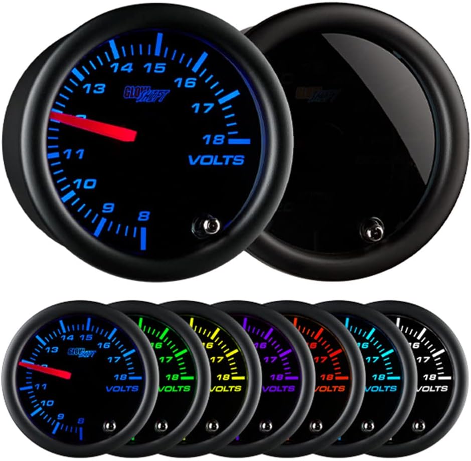 GlowShift Tinted 7 Color Volt Gauge