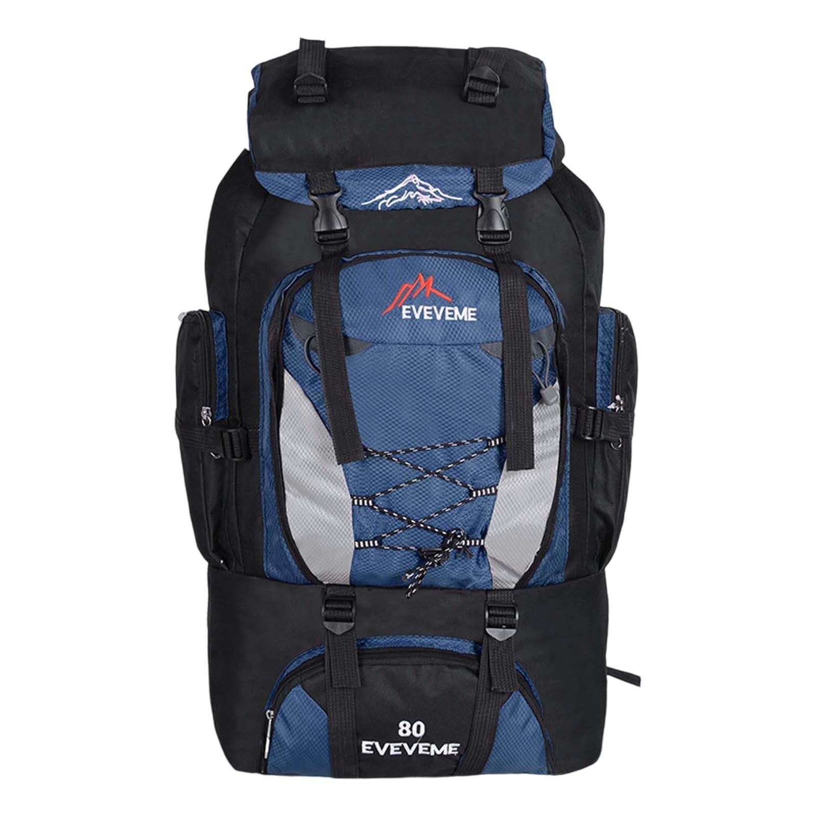 Hiking Backpack Waterproof 80L Foldable Rucksack Durable Lightweight Camping Bag with Rain Cover for Camping Trekking Hiking Walking Cycling Climbing Outdoor Sports for Women Men
