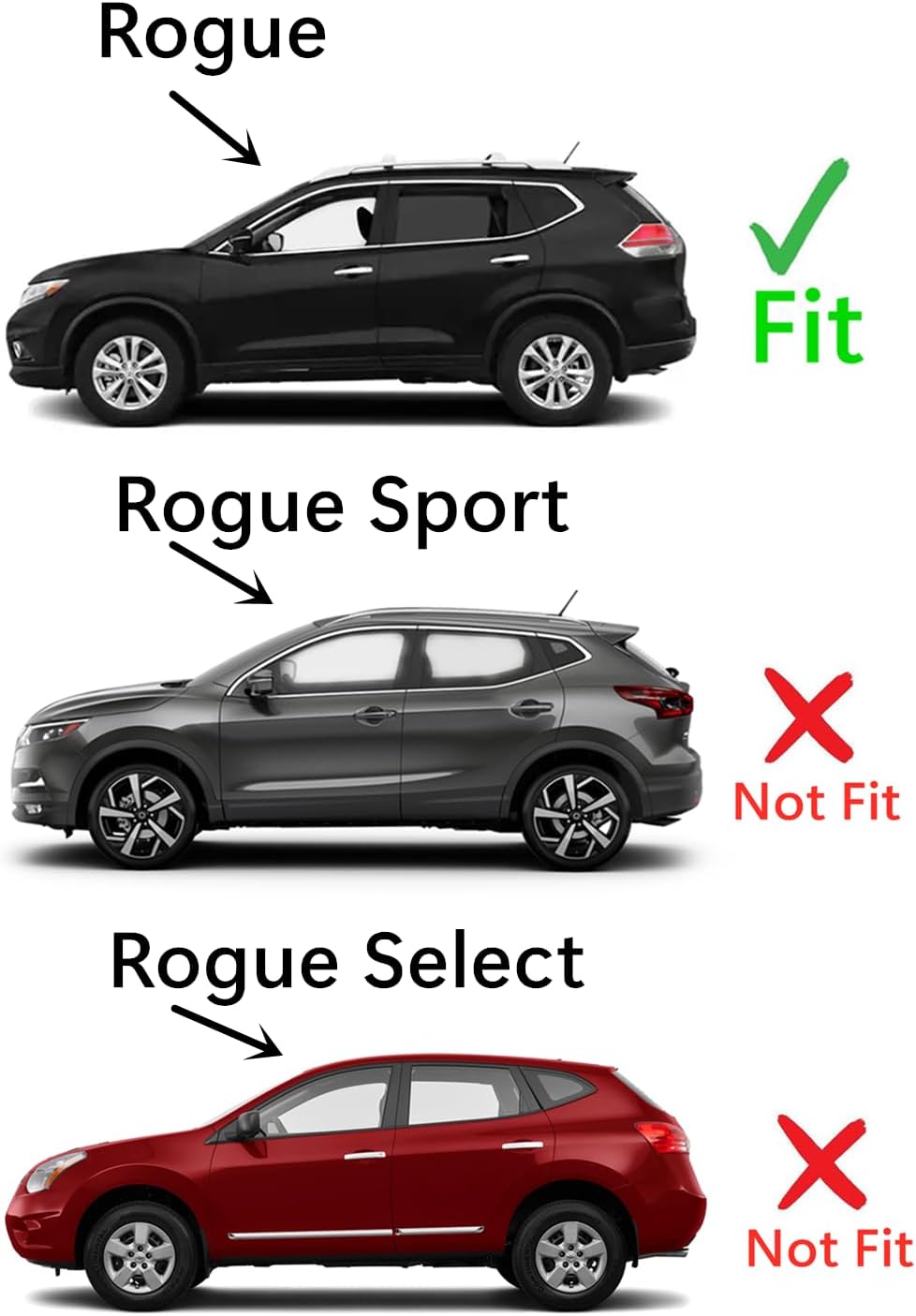 Tempered Driver Left Side Front Door Window Door Glass Compatible with Nissan Rogue 2014-2020 Models (Not For Rogue Sport or Rogue Select)