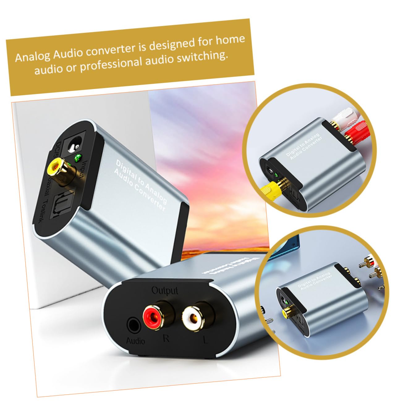 Hemobllo 2sets Convertitore Audio Convertitore Coassiale e Adattatore Per Domestici