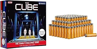IDEAL | The Cube: The family challenge game, can you beat the Cube? & Amazon Basics AA 1.5 Volt Performance Alkaline Batteries - Pack of 100 (Appearance may vary)
