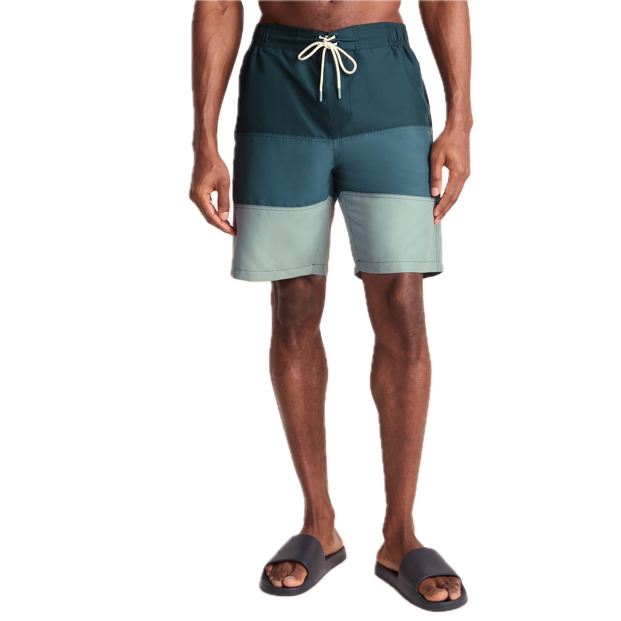 TOG24 Bendon Men's Swim Shorts, Contrast-Colour, Elasticated Waistband Great for Swimming, 3X Pockets