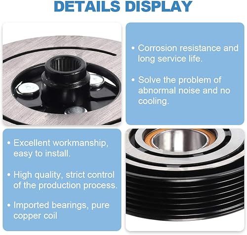 Vista 89 de ECCPP Embrague del compresor del A/C 2004 2005 2006 2007 para Mercury Monterey para Ford Freestar 3.9L 4.2L 1999-2003 Ajuste para Ford Windstar 3.8L