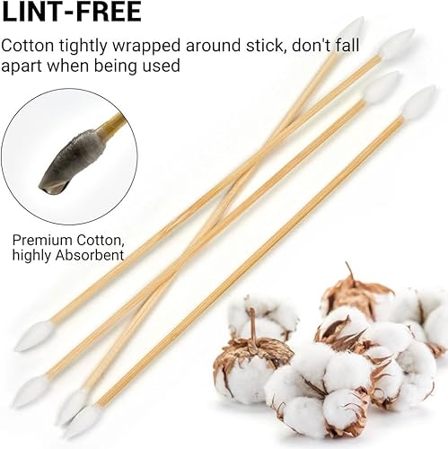 Miniatura 2 de 900400 PCS Gun Cleaning Swabs Double Ended - 6 Inch Pistol Cleaning Swabs with Bamboo Handle - Highly Absorbent, Lint Free Gun Cleaning Supplies