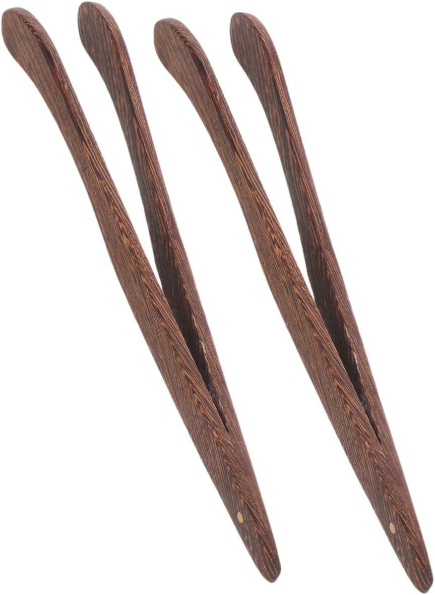 2-piece Wooden Tea Tongs Chinese Tea Ceremony Utensils Tea Making Tools Natural Wood Multipurpose Use for Tea Leaves Sugar Cubes