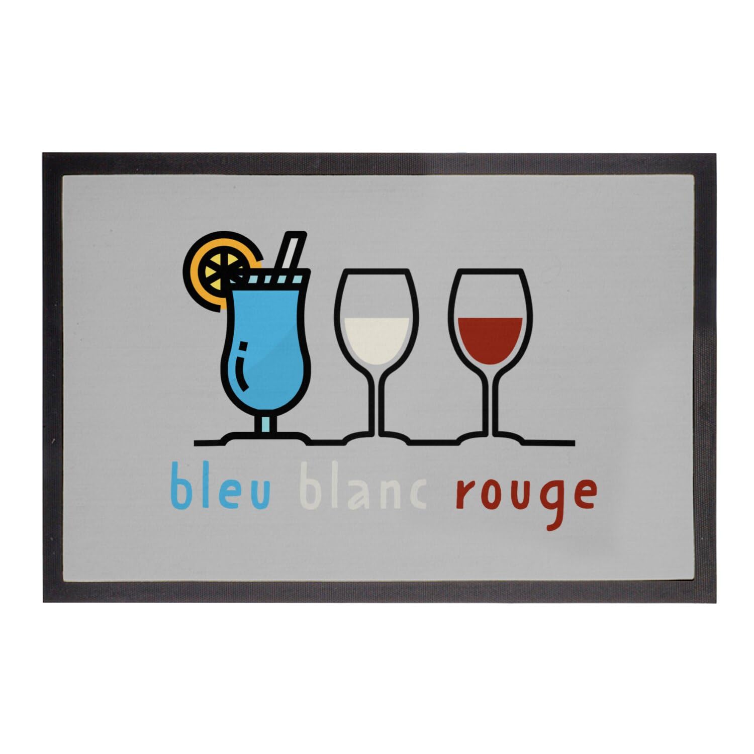 Paillasson gris Fabulous vin bleu blanc rouge 60x40cm pour entrée