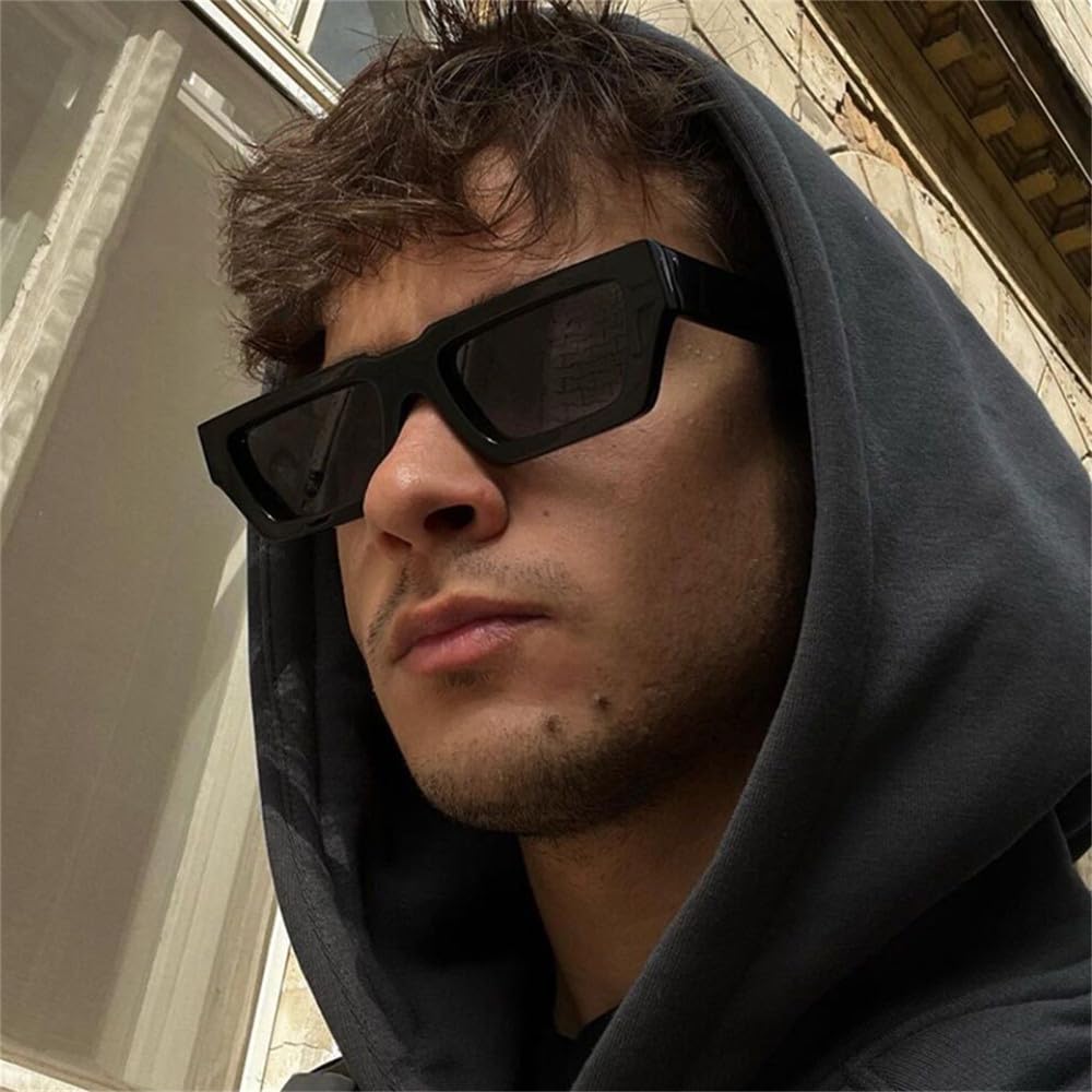 Occhiali da sole rettangolari polarizzati da uomo Cateye con montatura in acetato spesso Occhiali da sole per le donne alla guida