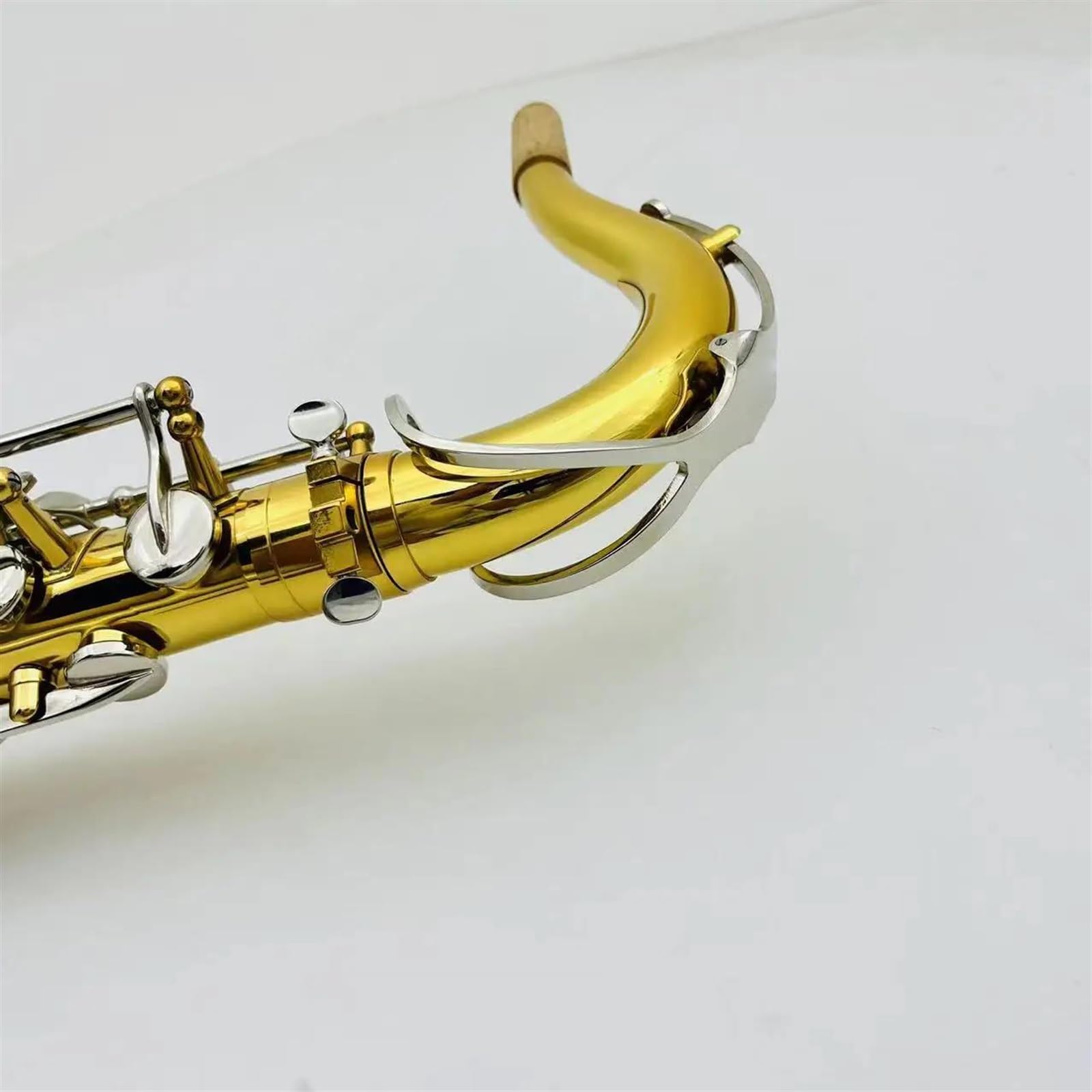 Saksofon Saksofon Tenorowy Bb Tune Mosiądz Lakierowany Złoty Srebrny Klucz Profesjonalny Instrument Dęty Drewniany Z Akcesoriami (Color : Cloth bag)