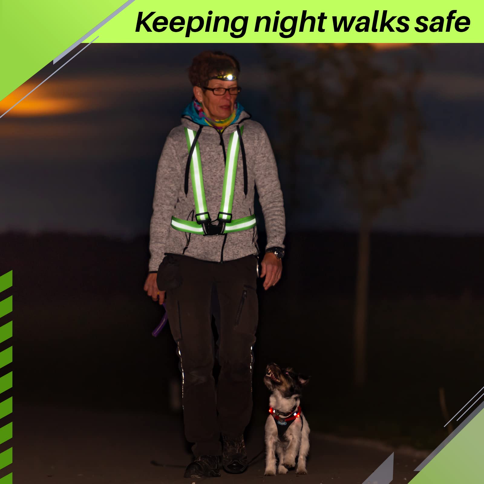 24 chalecos reflectantes para correr, chaleco reflectante de alta visibilidad, chaleco de protección de cruce, chaleco reflectante para correr con correas de seguridad para hombre y mujer, correr