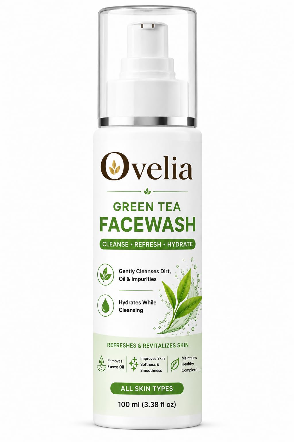 Facewash, Cleanses Dirt, Oil & Impurities, Hydrates, All Skin Types, 100 ml, Green Tea Facewash-image-43