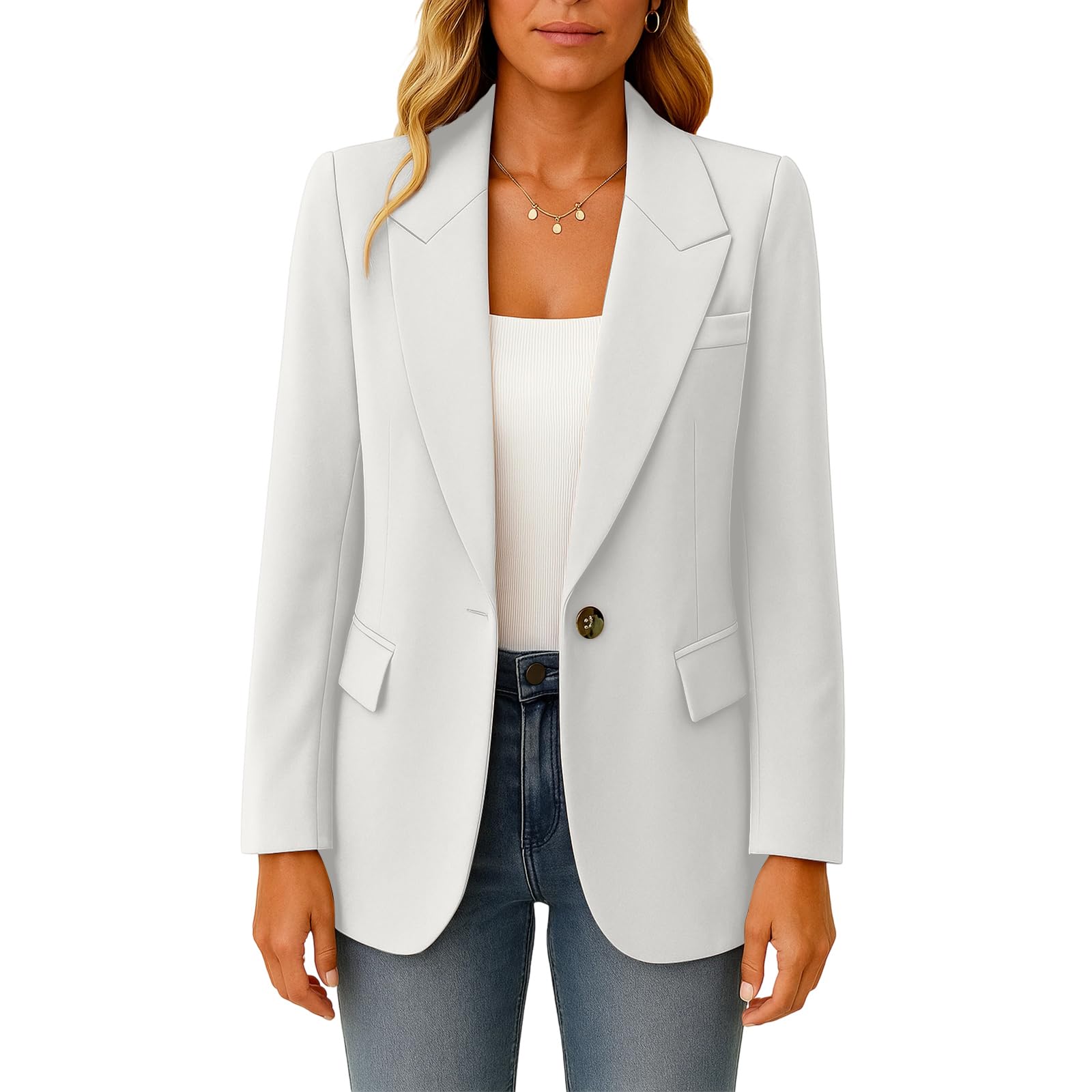 Womens Blazers Business Casual Open Front Long Sleeve Work Office Suit Jackets Blazer with Pockets Spring Fall Winter