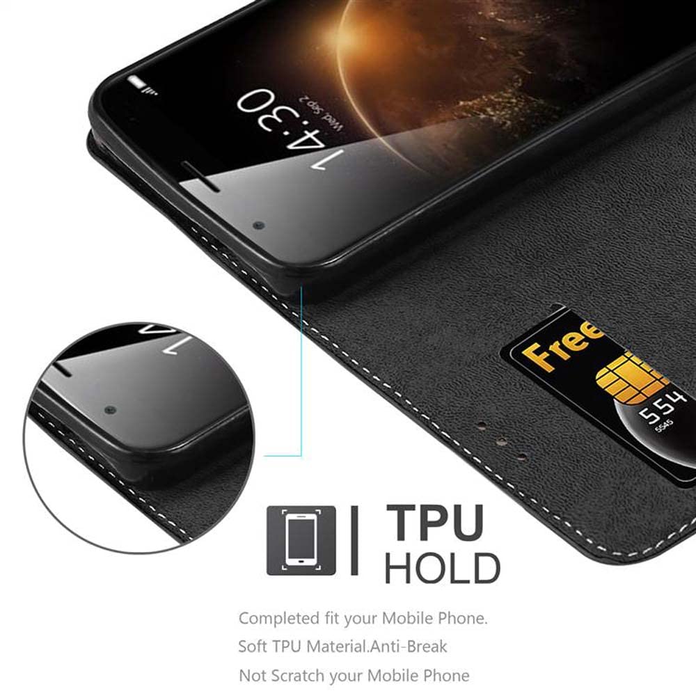 Cadorabo Custodia Libro Portafoglio Per Huawei G7 Plus/G8/GX8 - Pelle Morbida Con Chiusura Magnetica, Funzione Stand E Slot Porta Carte (Nero/Marrone) - 2