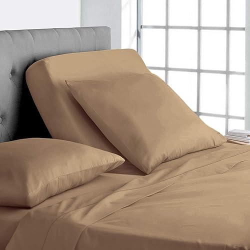 Miniatura 11 de Sábanas Cal-King con parte superior flexible de cabeza dividida para cama ajustable, 800 hilos, 100% algodón, 4 piezas, sábanas de número de sueño