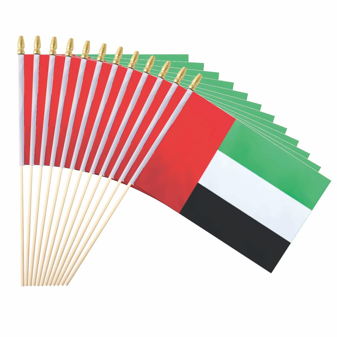 25Pack Small United Arab Emirates Flag Handheld Mini UAE Flags on Stick 5x8 Inch