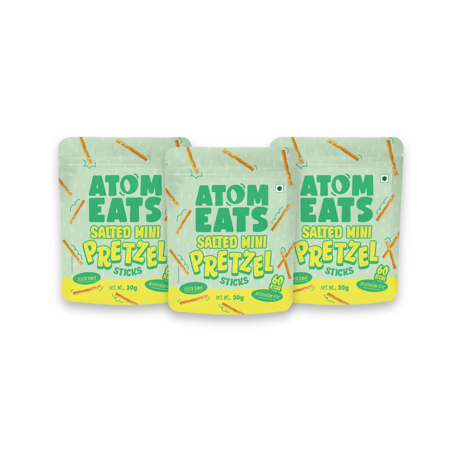 Atom Eats | Salted Pretzel Mini Sticks (Pack of 4) - 30g each | Savory Snacks, Crunchy Namkeen - Perfect for Snack Box, Parties, On-the-Go and Delicious - Great Food Items for Dipping, Solo Snacking-image-45