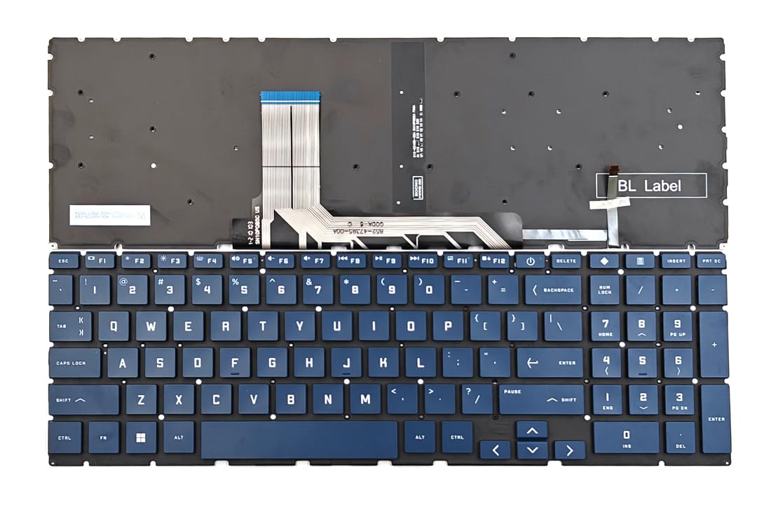 Replacement Backlit Blue Keyboard for HP Victus 16-D 16-D0013DX 16-D0020CA 16-D0023DX 16-D0097NR 16-E 16-E0085CL 16-E0085NR 16-E0161NR 16-E1085CL 16-E1163NR