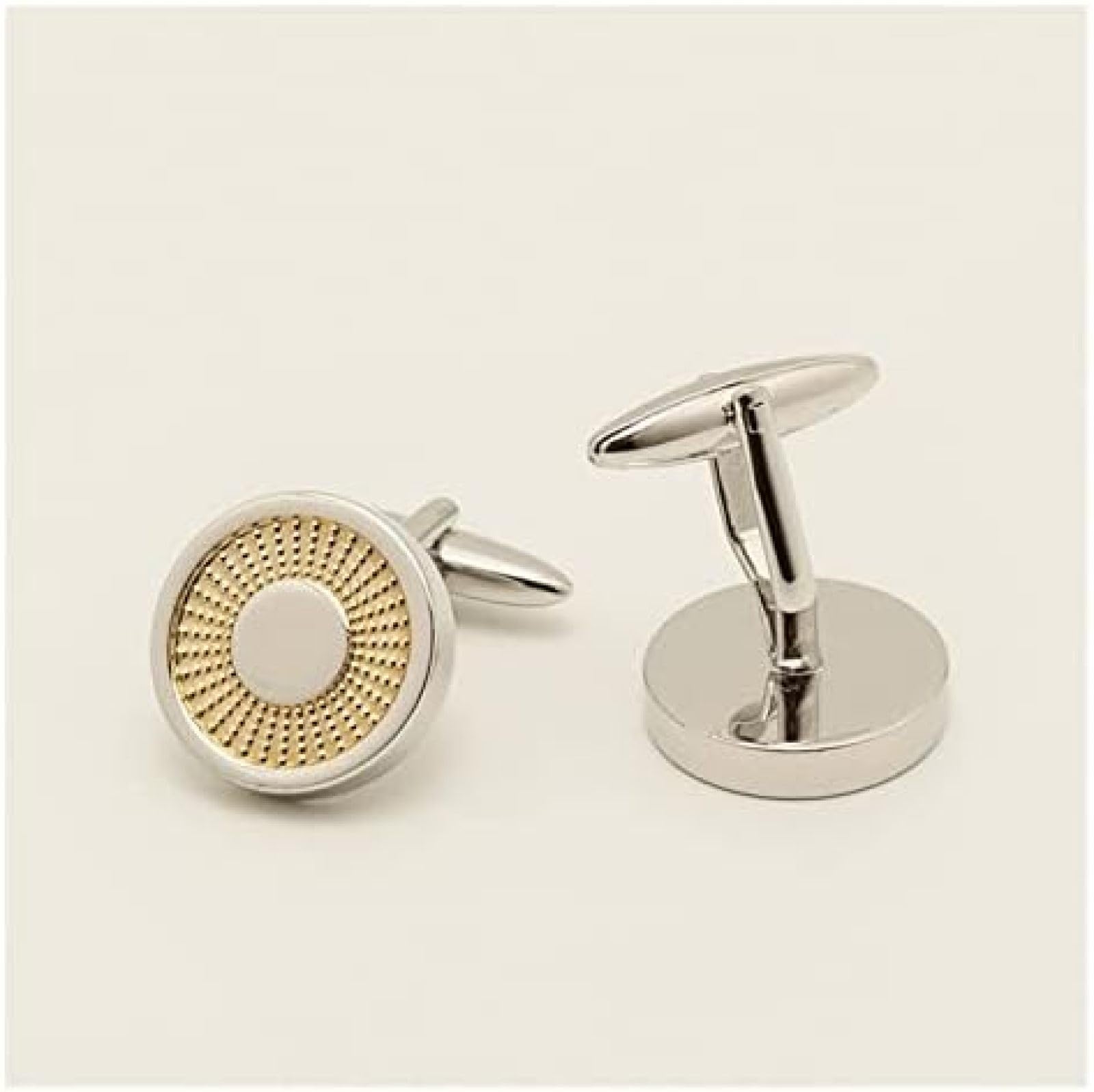 Weißer Stahl, Goldfarbene Strukturierte Manschettenknöpfe, Herren-Kupfermaterial, Business-Hemd-Manschette, Nagel-Geschenkbox,A,Einheitsgröße,outstanding78
