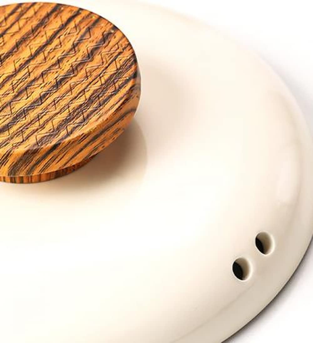 Coperchio in ceramica con doppio manico in legno, pentole in ceramica, pentola universale per salsa in ceramica per zuppa domestica, pentola per zuppa in ceramica blu del Ringraziamento ||3L