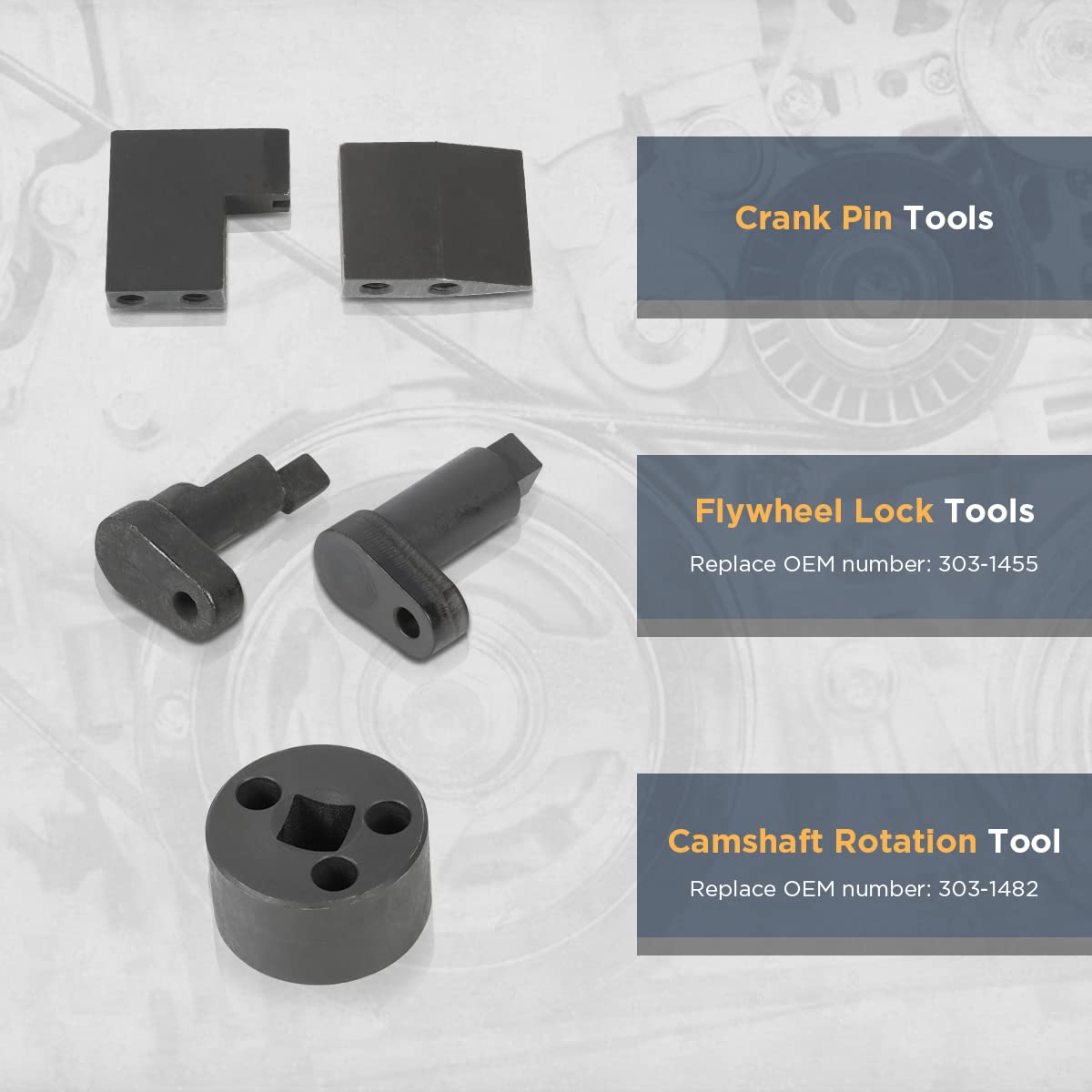 CMTOOL Kit de herramientas de bloqueo de sincronización del árbol de levas del motor compatible con Jaguar Land Rover Discovery 4 Range Rover Sport V8 5.0L V6 3.0L Herramientas de alineación del árbol