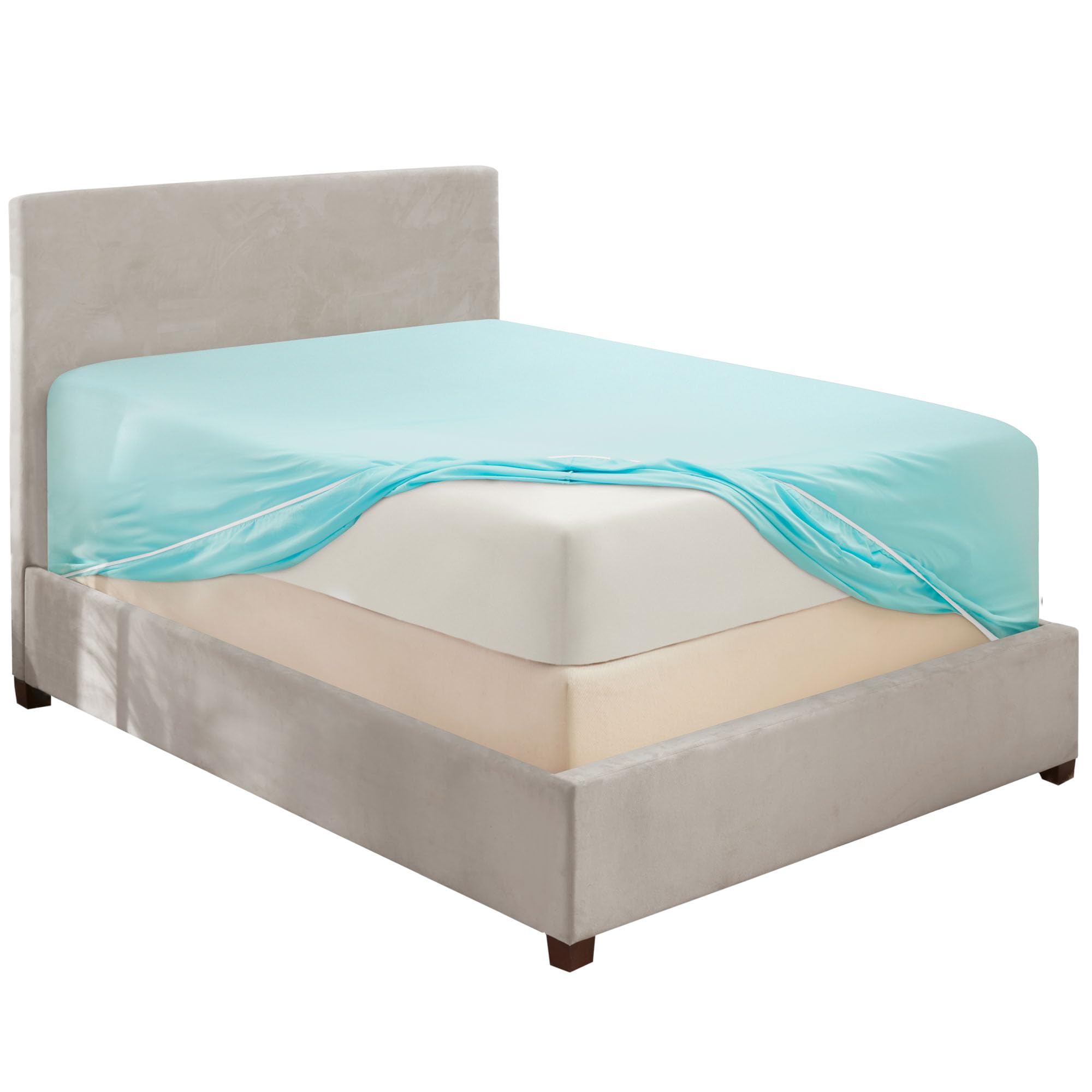 Hearth &amp; Harbor Extra Deep Pocket Full Fitted Sheet, Light Blue