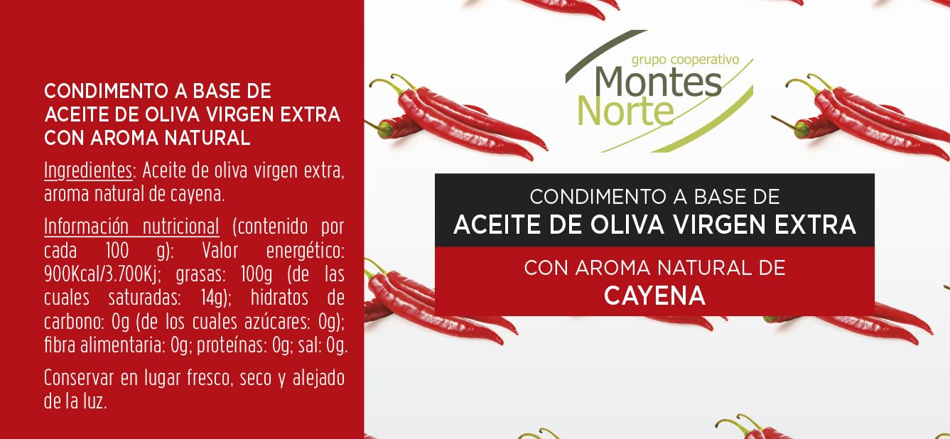 Condimentos a Base de Aceite de Oliva Virgen Extra Montes Norte, Pack de 7 Sabores x 100 ml