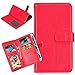Produktbild Laybomo Schuzhülle für LG X5 Hülle Ledertasche Weiches Gummi Silikon TPU Haut Beutel Stehen Bilderrahmen, 9 Kartensteckplatz, Brieftasche Schale Handyhülle für LG X5 (Rot)