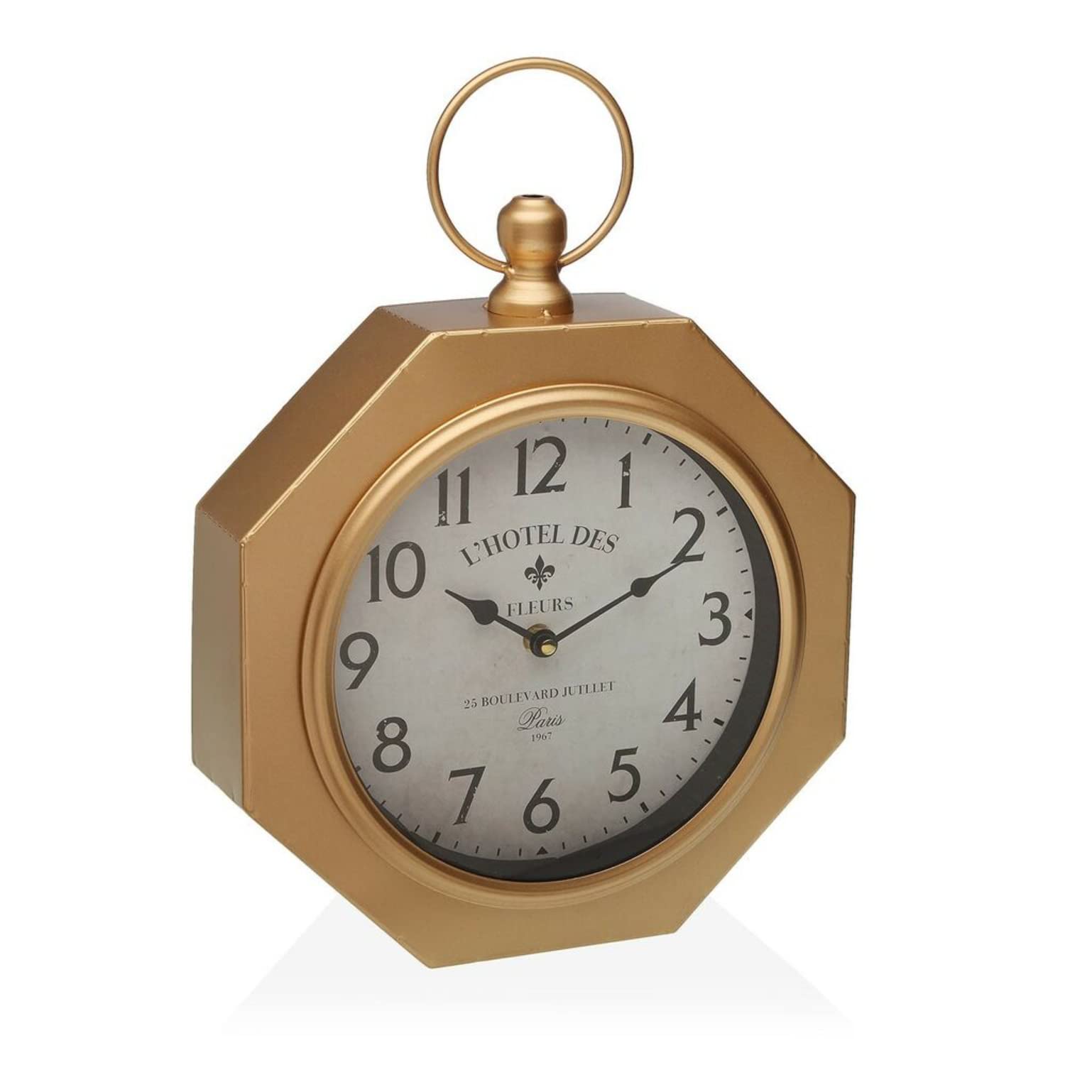 Horloge murale GL Versa en métal au design industriel épuré