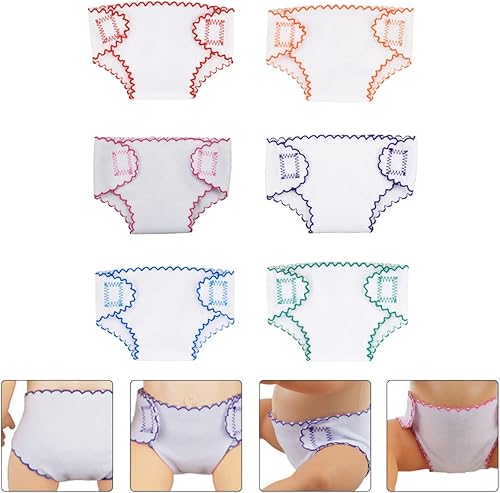 Miniatura 5 de Toyvian 6 piezas de accesorios para muñecas de bebé, pañales, ropa interior, bolsa de pañales reutilizable para bricolaje