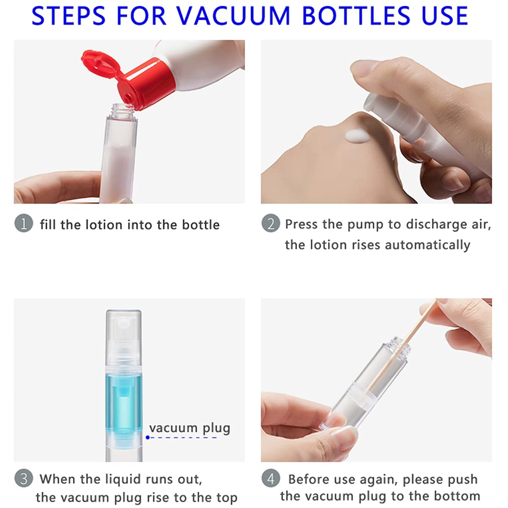 50 Stück Leerer Klein 10 ml Transparent Airless Zerstäuber Sprühflasche Parfümflakon mit Weiß Spender, Kunststoff Feinen Nebel Pumpzerstäuber Flaschen für Parfüm Kosmetik Reise