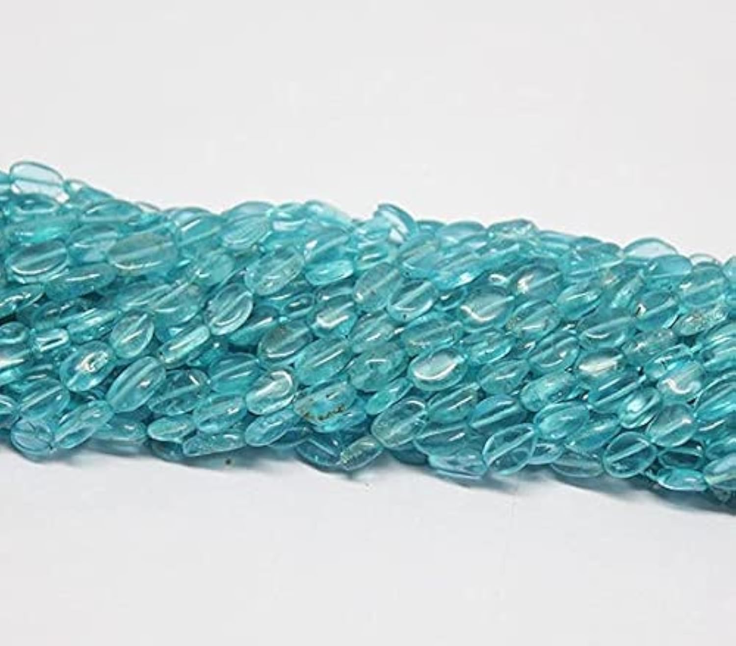 Perles en apatite bleu ciel lisses de 6mm 7mm pour loisirs créatifs et bijoux DIY