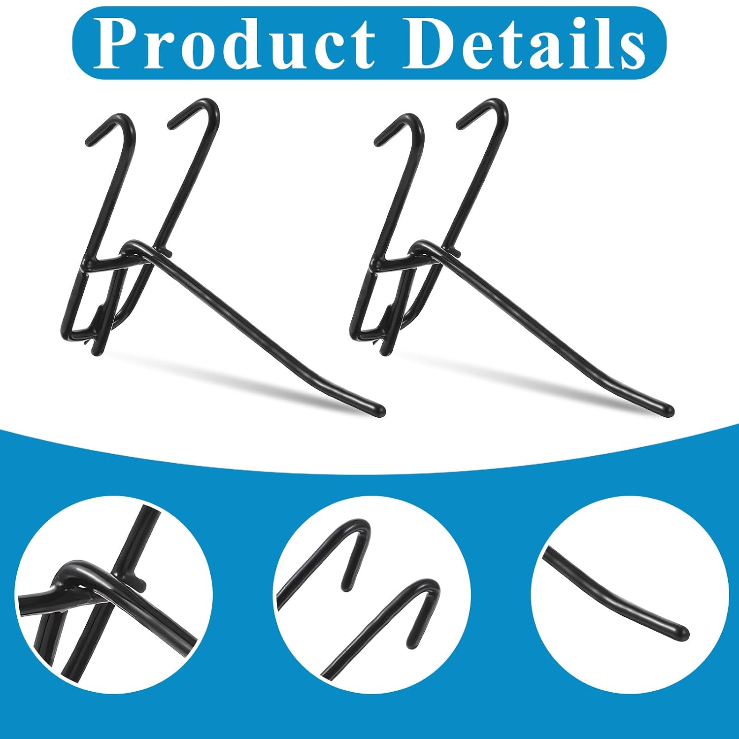 30 PCS Grid Wall Hooks, 4in Storage Gridwall Display Hangers, Store Garage Wall Mount Organizers, Heavy Duty Black Panel Display Hooks for Retail, Craft Show, Home Setup, Customized Displays
