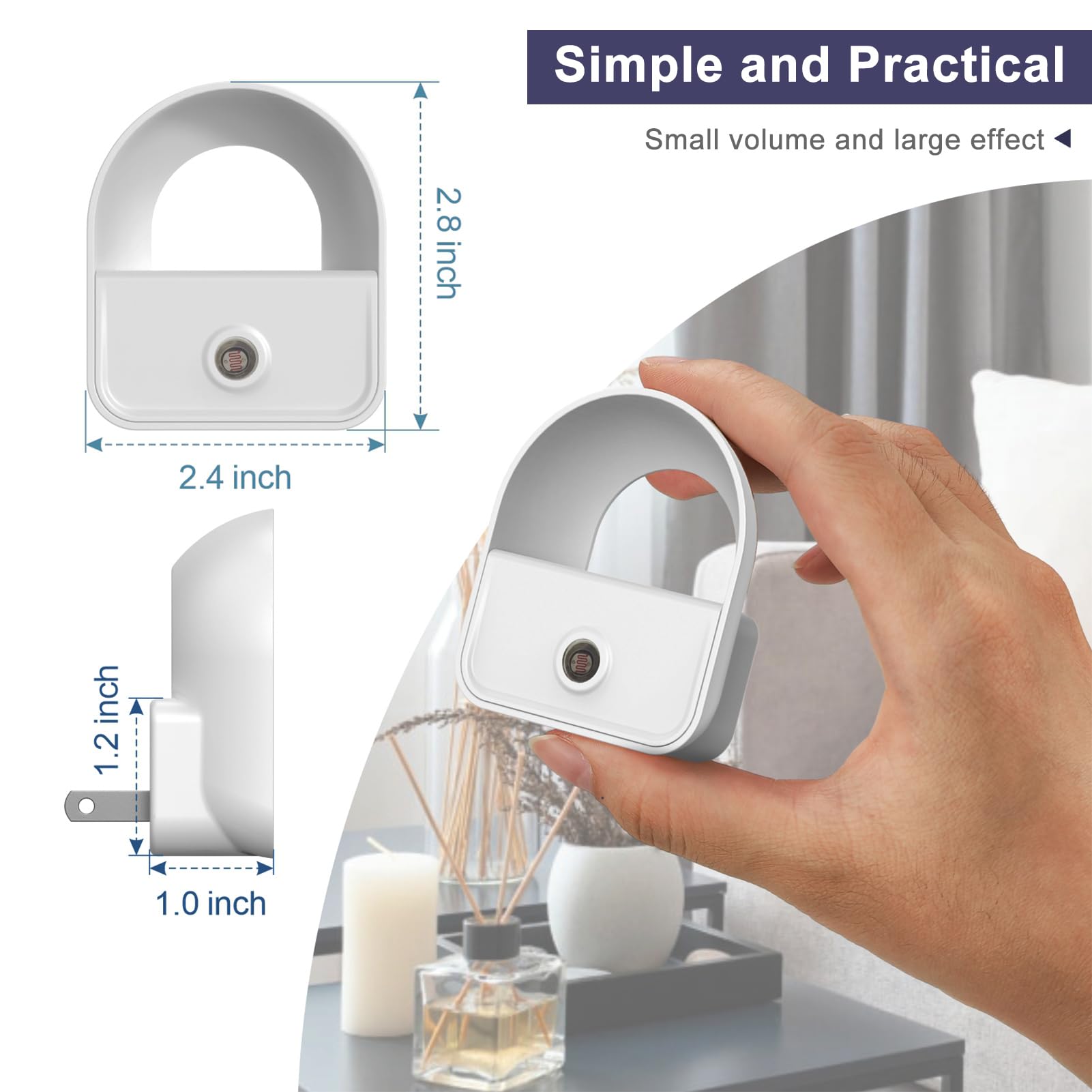 YRWXZYO 6 Pack Night Light Plug in LED Nightlights with Smart Dusk to Dawn Nightlight Plug into Wall — view 2