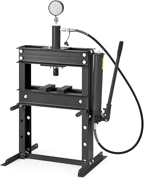 10T Hydraulic Press, Heavy Duty 10 Ton h-Frame Garage Hydraulic Shop Press, Adjustable Worktable & Plates, for Metal Bending, Straightening