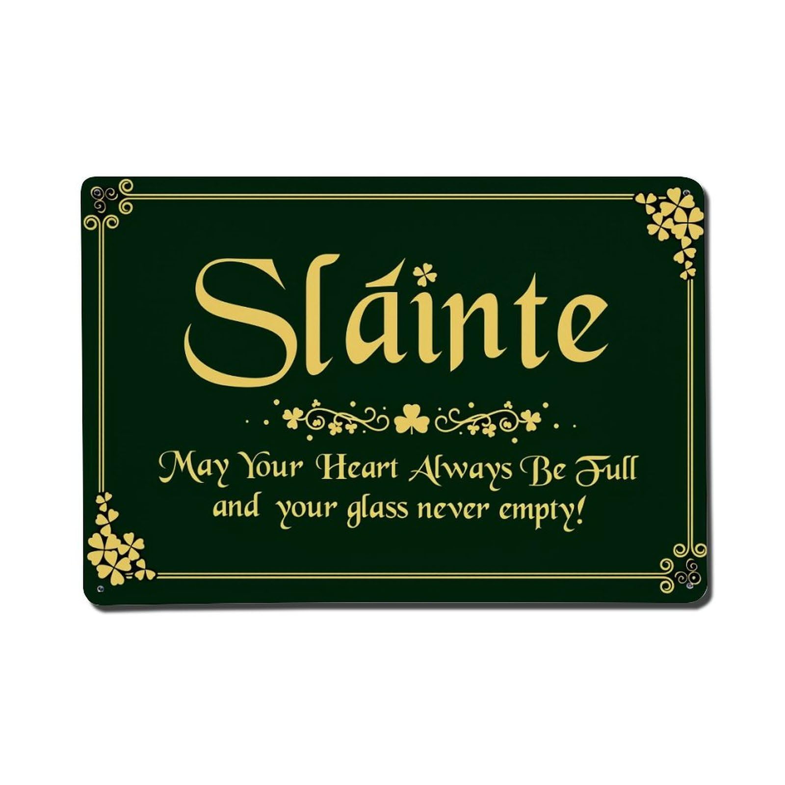 Sainte Heart Full Glass Empty Tin Sign Vintage Metal Poster, Home Bar Garage Man Cave Cafe Indoor & Outdoor Wall Decoration 8x12Inches
