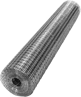 Galvanised Welded Chicken Wire Mesh Roll, Strong Netting for Rabbit Aviary Fence, 5 Metre Rolls (1/2" Square 5 Metre x 600mm Roll)