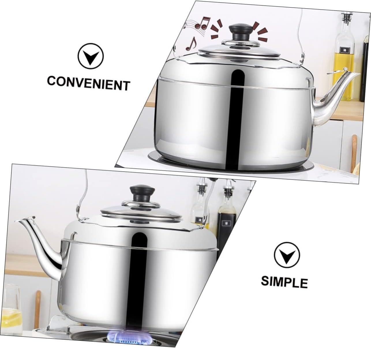 Tea Kettle Stovetop Kettle Coffee Pot Handle Milk Kettle Drinks Comtainer Handle Water Pot Metal Tea Kettle Boiling Kettle Pour Over Kettle(3L)