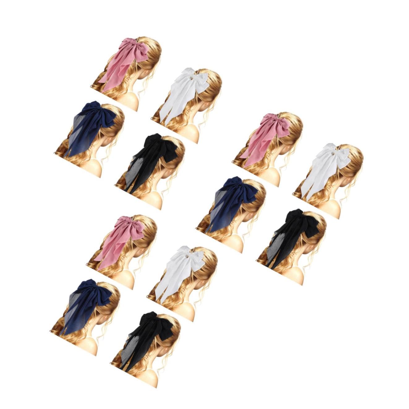 FRCOLOR 12 Pièces cheveux de printemps arc barrettes filles pince à cheveux rouge arcs de cheveux en satin pinces cheveu hairpin pinces à cheveux longues arcs pour les filles Métal