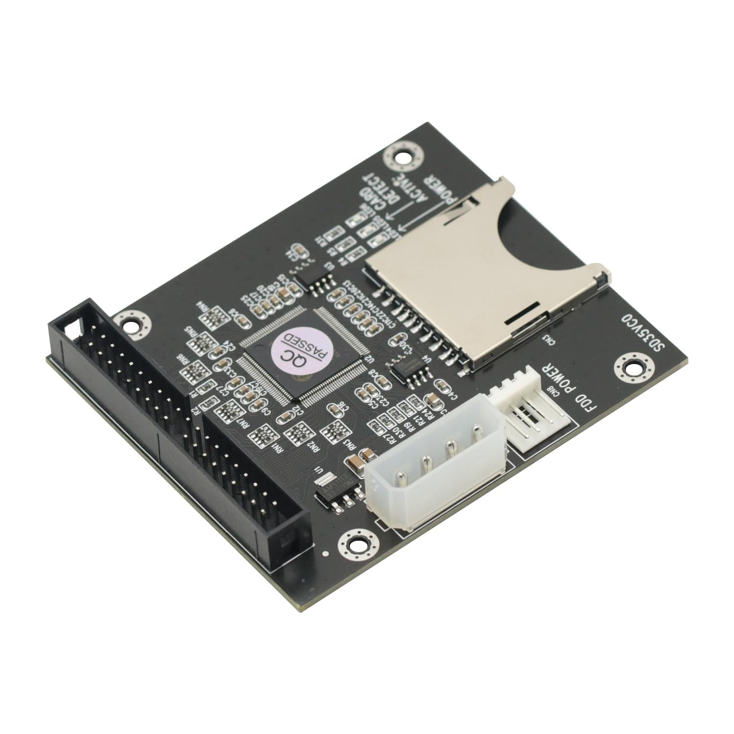 5V SD Card Module to IDE3.5 40 Pin Disk Drive Adapter Board Riser Card Capacity Supports Up to 128GB SDXD Card ATA IDE Module