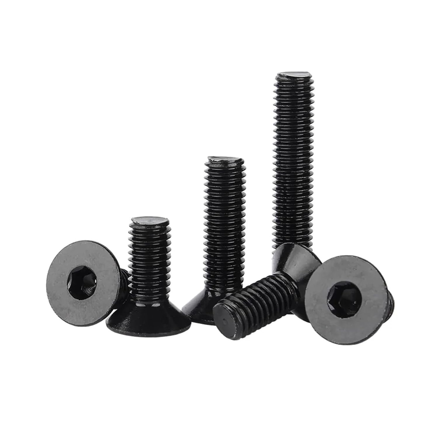2/50pcs M2 M2.5 M3 M4 M5 M6 M8 M10 Black 304 Stainless Steel Allen Hexagon Hex Socket Flat Countersunk Head Bolt Screw DIN7991(4mm,10pcs M4)