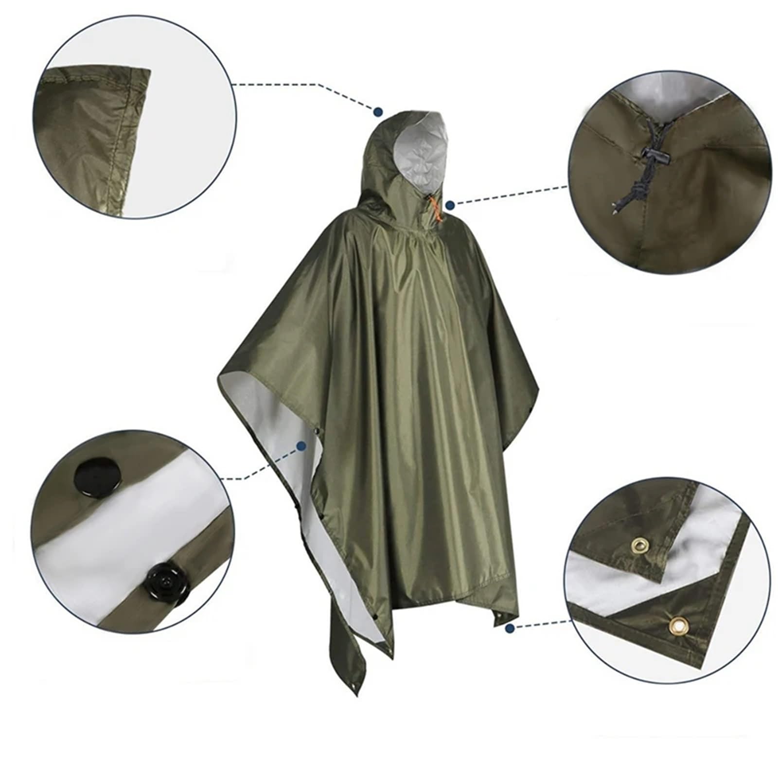 Poncho de lluvia resistente for mochilero, impermeable, ligero, for adultos, de emergencia, for acampar, impermeable Universal for hombres y mujeres Para Hombre y Mujer