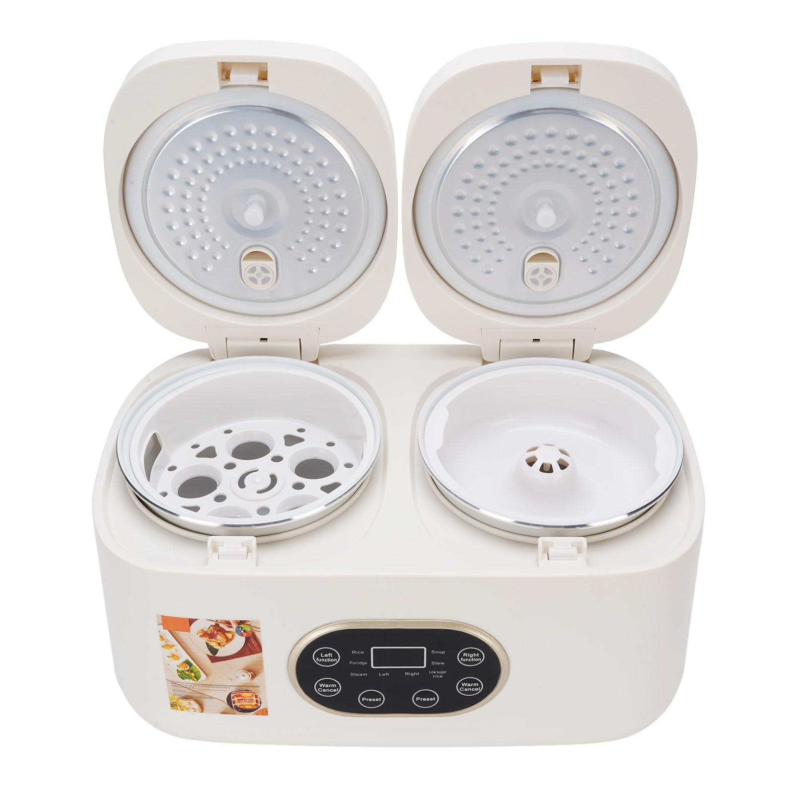 Doppelter Slow Cooker, Timer -Funktion, 2 -up -Deckel, Multifunktionaler Kochtopf, Buffetserver, Dual für die Sammelparty -Sammlung (EU-Stecker 220V)
