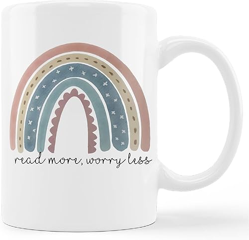 Miniatura 1 de kunlisa Taza de cerámica boho arcoíris de 11 onzas, taza de café con leche y té, regalos para estudiantes, adolescentes, niñas, niños, amantes de
