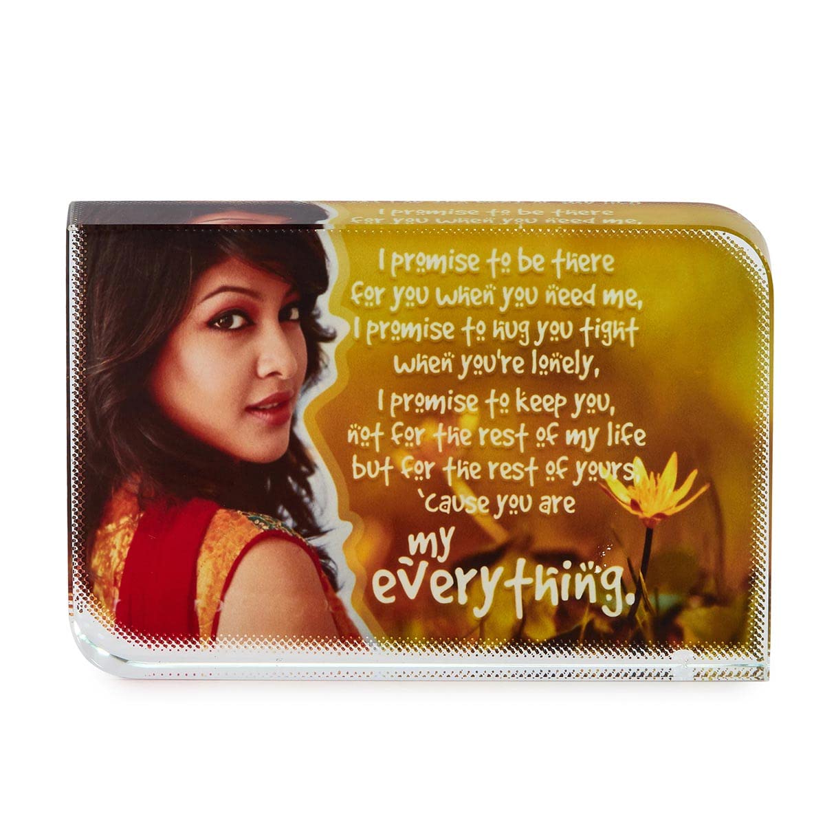 Presto Personalized Premium Photo Printed Rectangle Shaped Round Corner Crystal | Gift for Family, Anniversary, Birthday, Couple, Men, Women, Boy, Girl & All Occasions (150x100 mm)