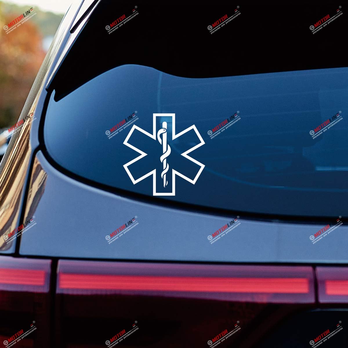 2X White 6'' EMT Star of Life Decal Sticker Emergency Medical Car Vinyl - Image 2