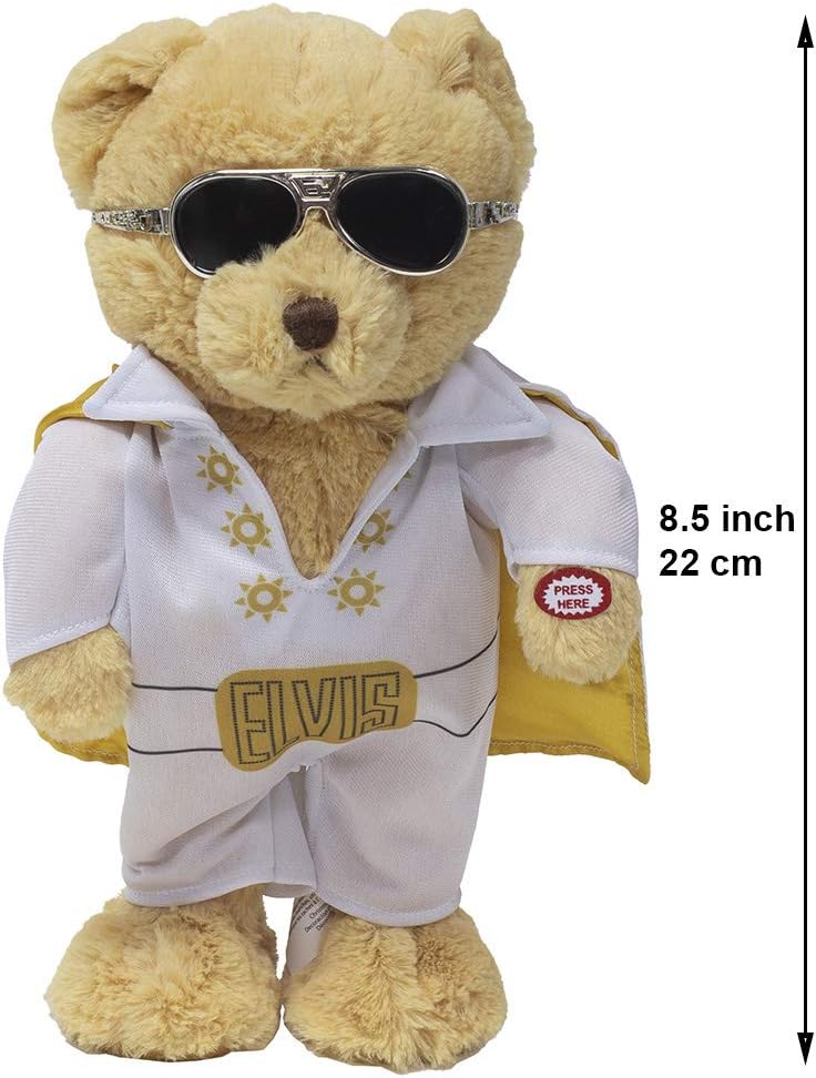 Elvis Musical Animated Christmas Plush Singing & Dancing Bear (Blue Christmas)