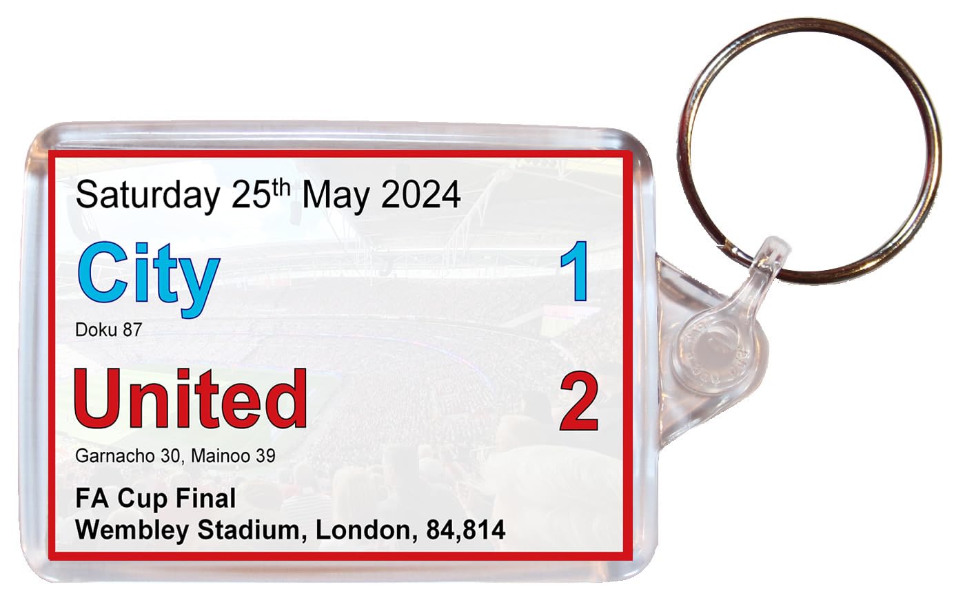 Baked Bean Store Man Utd FA Cup Final Scoreboard - Double Sided Keyring