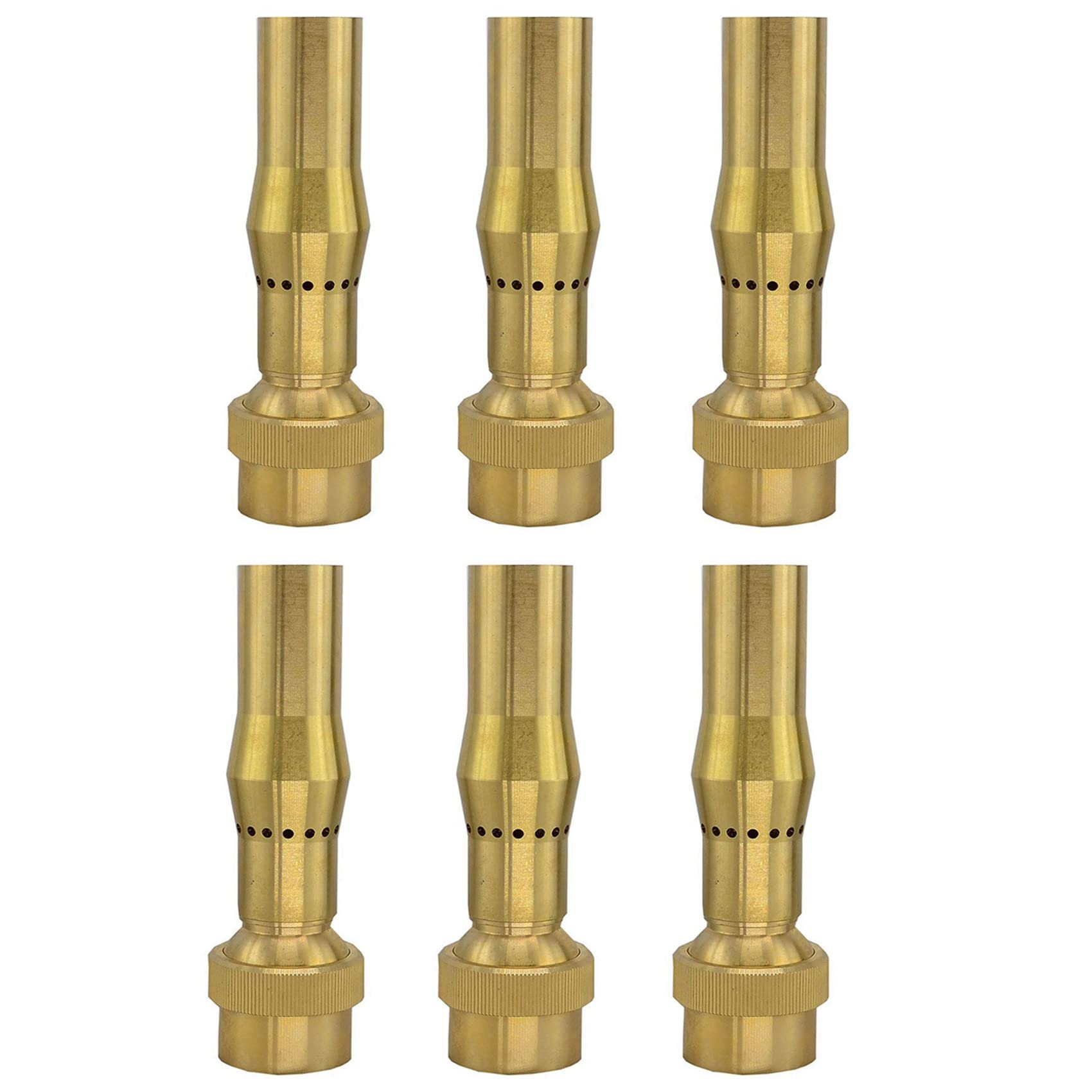 Hndhbfgrt 6pcs 3/4 Inch Brass Foam Jet Fountain Nozzles Garden Landscape Fountain Adjustable Multi- Nozzle