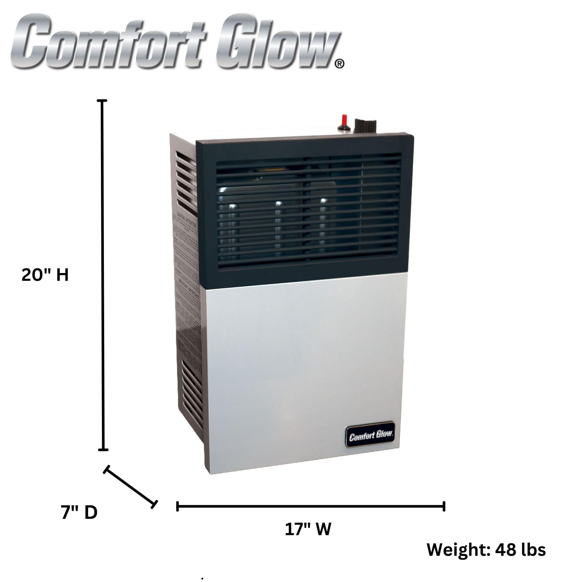 Comfort Glow 11,000 BTU Direct Vent Natural Gas Wall Heater, Gray, Medium