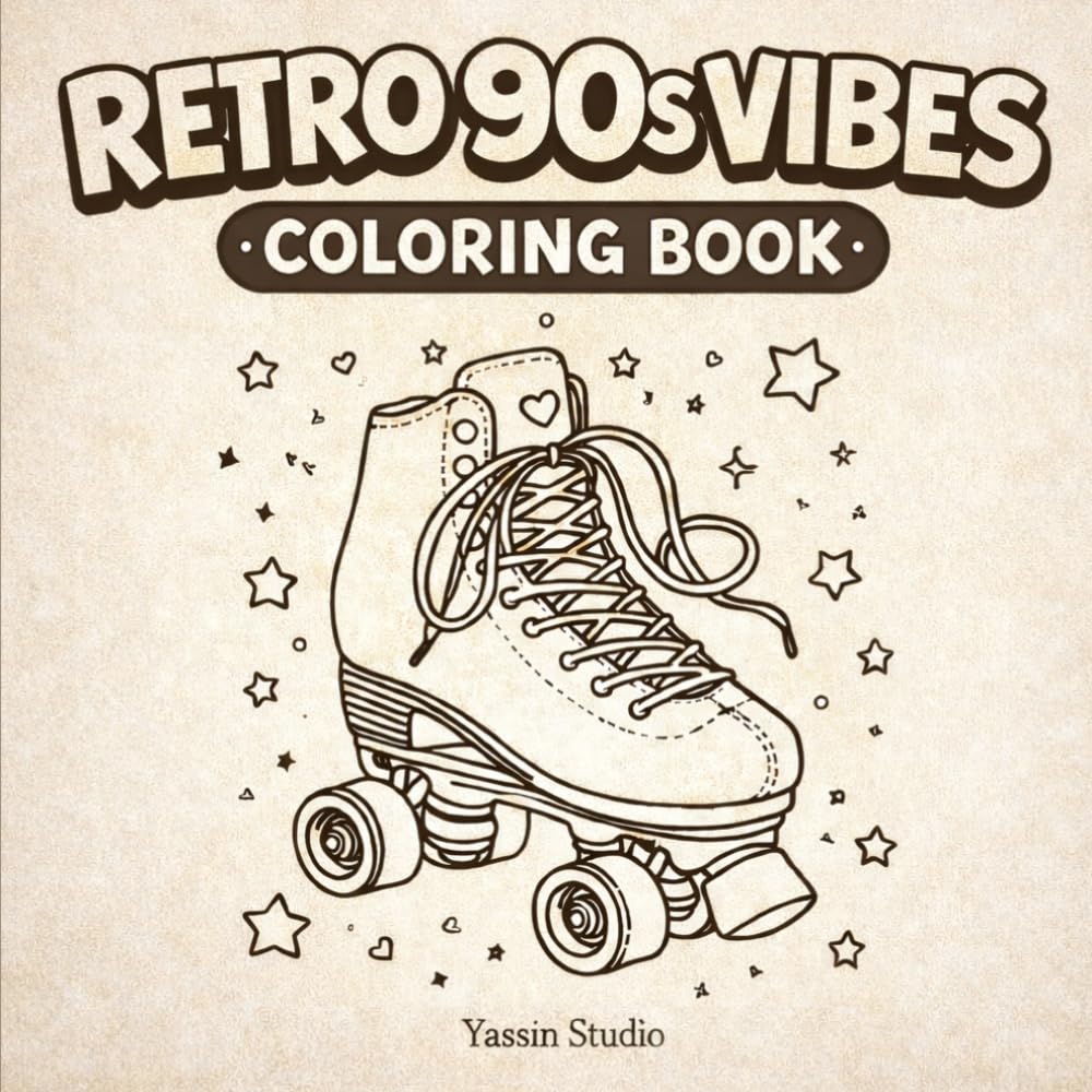 Retro 90s Vibes Coloring Book for Adults and Teens: Bold and Easy Nostalgia Coloring Pages | 50 Fun Retro Designs Inspired by the 1990s